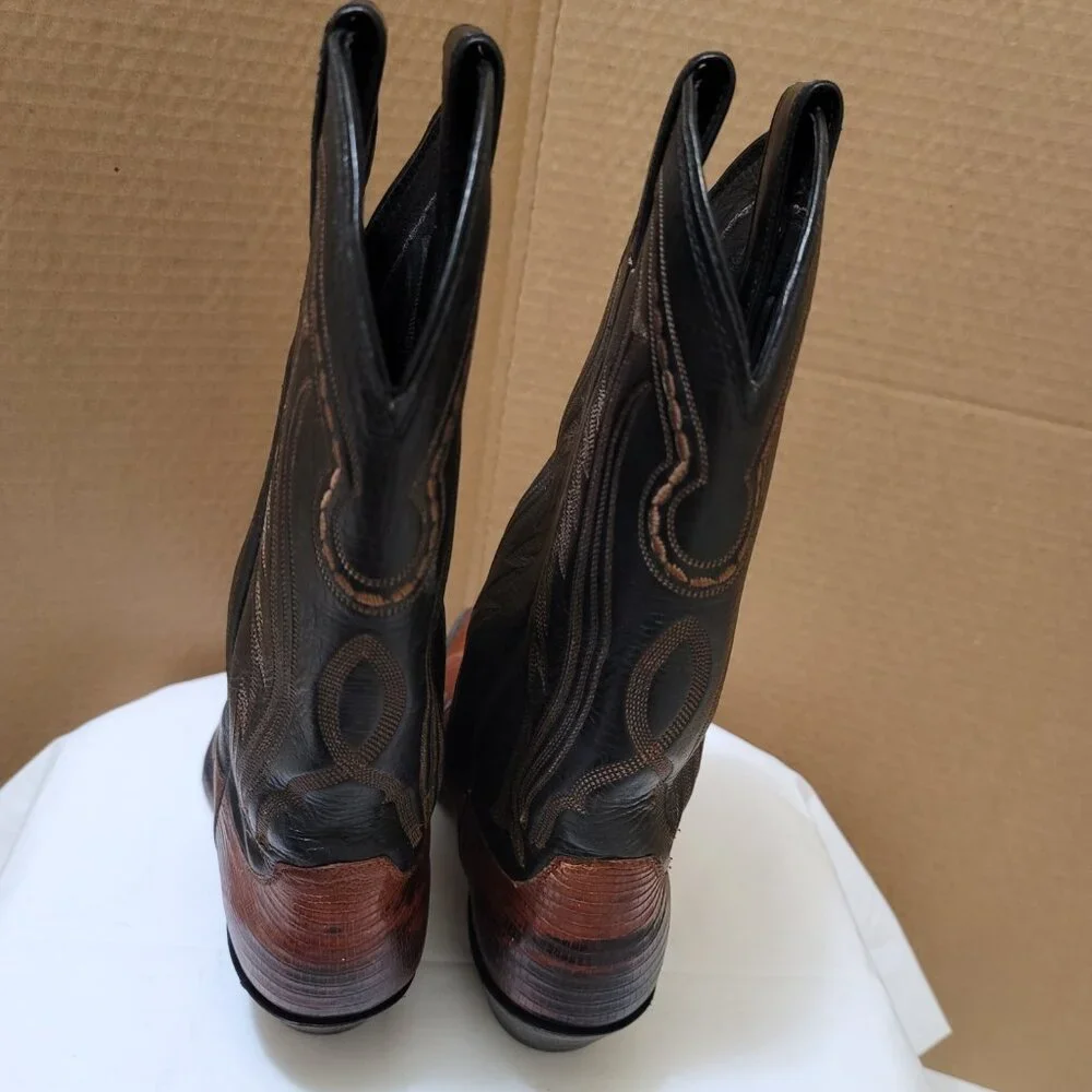 Justin Authentic,  Lizard Leather Women's Cowboy Boots, size 8 - Picture 3 of 9